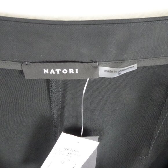 Natori Sanded Twill Pants Women's 16 Black Tapered Lightweight - Picture 8 of 11